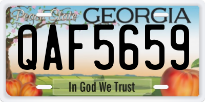 GA license plate QAF5659