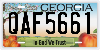 GA license plate QAF5661