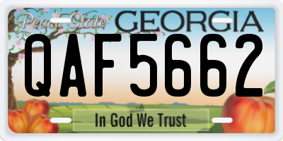 GA license plate QAF5662