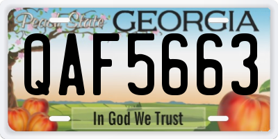 GA license plate QAF5663