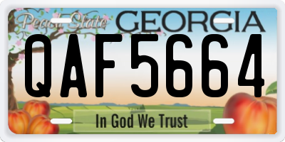 GA license plate QAF5664