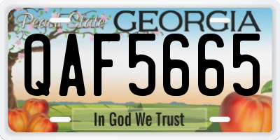 GA license plate QAF5665