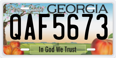 GA license plate QAF5673