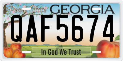 GA license plate QAF5674