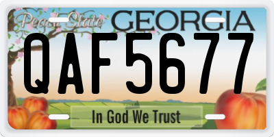 GA license plate QAF5677