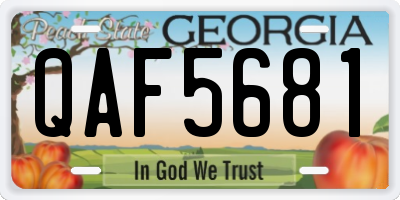 GA license plate QAF5681