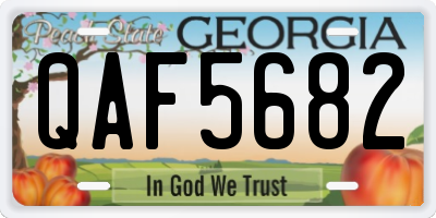 GA license plate QAF5682