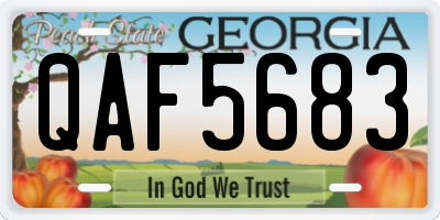 GA license plate QAF5683