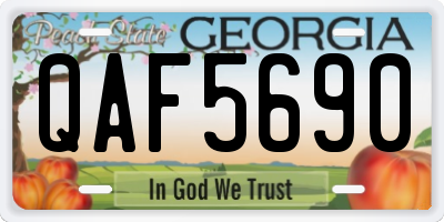 GA license plate QAF5690