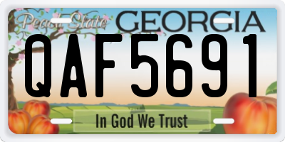 GA license plate QAF5691