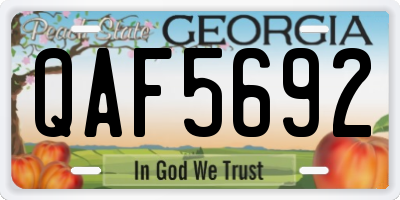 GA license plate QAF5692