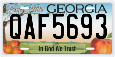 GA license plate QAF5693