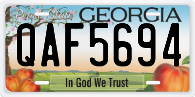 GA license plate QAF5694