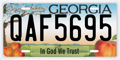 GA license plate QAF5695
