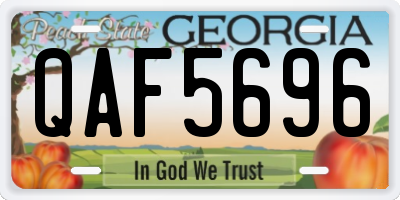 GA license plate QAF5696