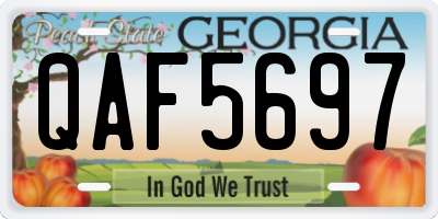 GA license plate QAF5697