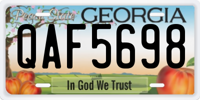 GA license plate QAF5698