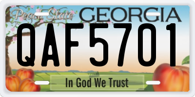 GA license plate QAF5701
