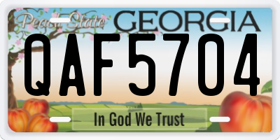 GA license plate QAF5704