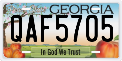 GA license plate QAF5705
