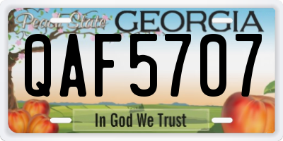 GA license plate QAF5707