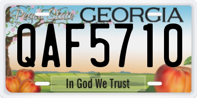 GA license plate QAF5710