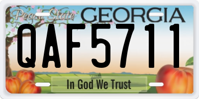 GA license plate QAF5711