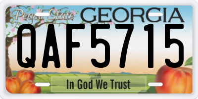 GA license plate QAF5715