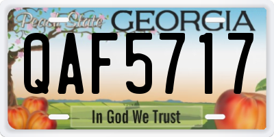 GA license plate QAF5717