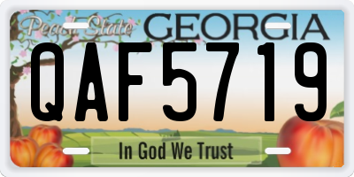 GA license plate QAF5719
