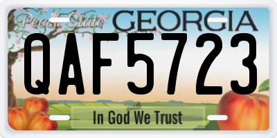 GA license plate QAF5723