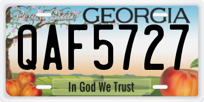 GA license plate QAF5727