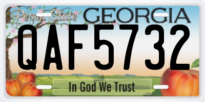 GA license plate QAF5732