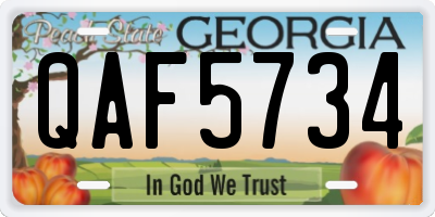 GA license plate QAF5734