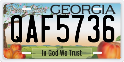 GA license plate QAF5736