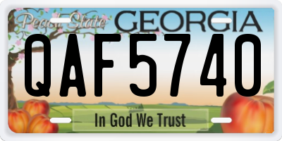 GA license plate QAF5740