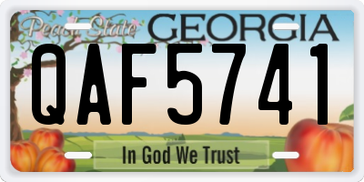 GA license plate QAF5741