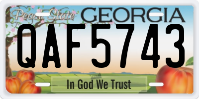 GA license plate QAF5743