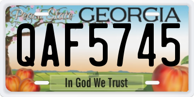 GA license plate QAF5745