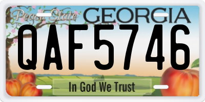 GA license plate QAF5746