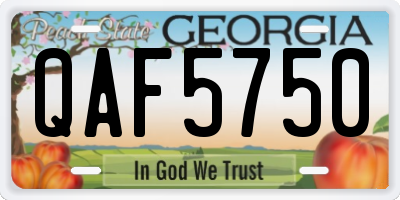 GA license plate QAF5750