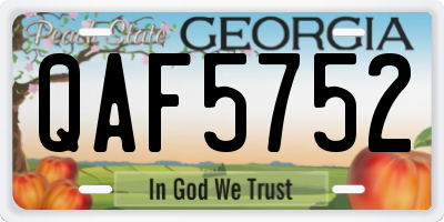 GA license plate QAF5752