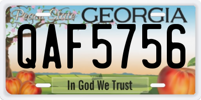 GA license plate QAF5756