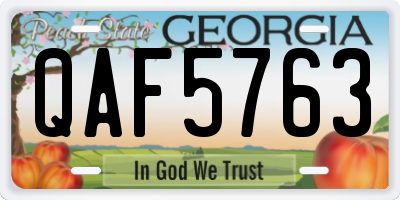 GA license plate QAF5763