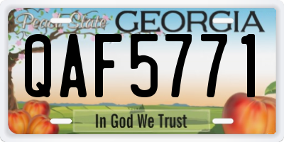 GA license plate QAF5771
