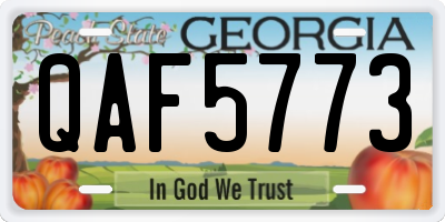 GA license plate QAF5773