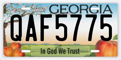 GA license plate QAF5775