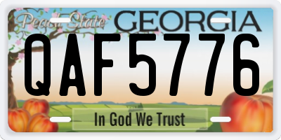 GA license plate QAF5776