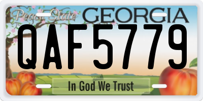 GA license plate QAF5779