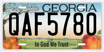 GA license plate QAF5780